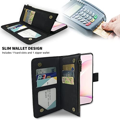 Compatível com a capa da carteira Samsung Galaxy Note 10 Lite e premium capa de telefone de celular de cartões de crédito