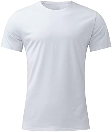 Miashui Camisetas de algodão liso para homens independência T Spring Toldes Back Men Men casual Print parcial redonda homens médios T