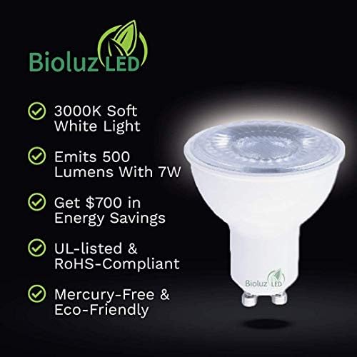 6 pacote Bioluz LED GU10 LED BULLBS DIMMÁVEL 3000K Indoor Outdoor de 50 watt Halogen Bulbo Substituição 500 lúmen Ul listado