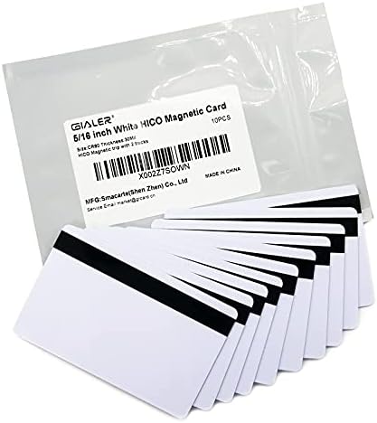 Gialer 10packs 5/16 polegadas HICO Magnetic Stripe Premium White PVC Cards - CR80 30mil em branco PVC Crédito/presente/foto Id Id Badge Cartão - Imprimível para impressoras de identificação