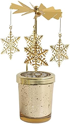 Titular de tealight giratória de metal, rotativo de castiça de casla de Natal giratória Padrão de árvore de Natal para
