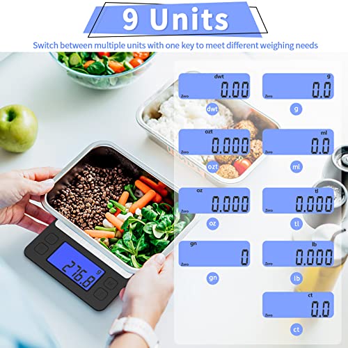 Escala de alimentos de cozinha, escalas de alimentos de alta precisão Gramas de peso digital e escala digital Oz usados ​​para