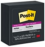 Post-it Super Sticky Notes, 3x3 in, 5 almofadas, 2x o poder de aderência, preto