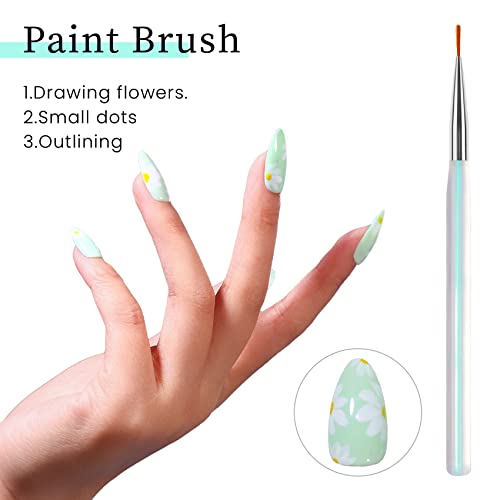 Maychao Nail Art Brushes, unhas Design de artigos de pintura de caneta com extensão de unhas Gel Brush, pincel de revestimento