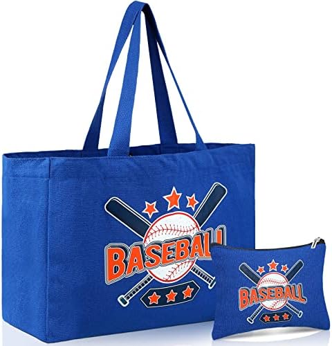 Hillban 2 PCs Baseball Bolsa Bolsa Baseball Bolsa de maquiagem Oversize Casual Bag bolsa cosmética Bolsa de viagem de esportes para