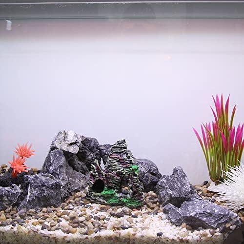 Vocoste Aquarium Landscape Mountain, pedra de rocha aquática artificial para decoração de terrário do tanque de peixes, vermelho verde, 4,33