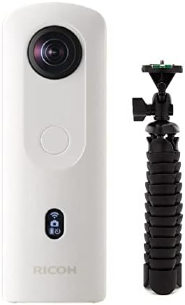 Ricoh Theta SC2 Pacote de câmera esférica VR 4K de 360 ​​graus com tripé de aranha de 10 polegadas flexível