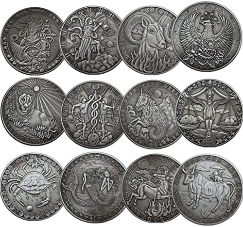 Aboofan 3pcs Reboque Coleção Lucky Collection para colecionador estilo antigo sinal bom sinal virgem/sagitário/pisces Coins Luck