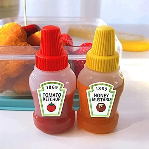 Nirelief 25ml Mini Tomate Ketchup Bottle Bottle Molho Molho Recipiente Salada Recipiente, Recipientes de Despensa Para Bento Box, 2pcs