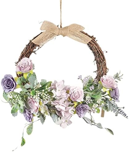 Zhyh Simulação 13 polegada Wrinalh Wreath Spring Porta da frente Garland Garland para festa de casamento Indoor Fareira Decoração de