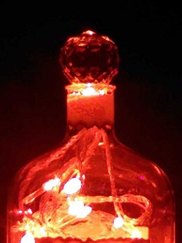 Luz de garrafa de licor de terapia de whisky de bola de fogo de fogo de fogo com 100 LEDs vermelhos com uma bola de cristal