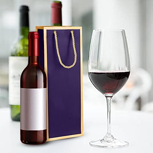 12 PCs de sacolas de vinho, azul escuro e vermelho escuro e metálico Design de folha de ouro, sacos de garrafa para