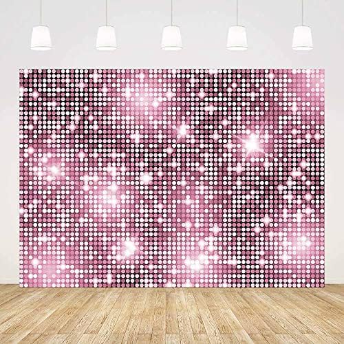 Sendy 7x5ft Gold Rose Gold Disco Discos Decorações de festa Glitter Birthday Wedding Party Photo Backgrody for Photography 70s Party Banner Photo Studio Props