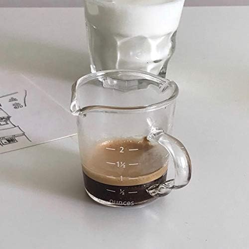 Razzum Classic Gravy Boat Glass Concentrate Coffee Cup com escala ， Creative Coffee Milk Creamer Pitche com jarro de molho de maçaneta