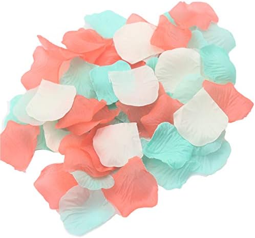 900 pacote coral aqua menta marfim rosa pétalas de flor de confete para mesa de casamento dispersas de flores cesto de cesta