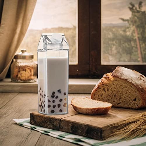 Garrafas de água de caixa de leite lippsy | 2pcs quadrado garrafa de água portátil de xícara | Plásticos Clear Caixa de leite de leite Drink