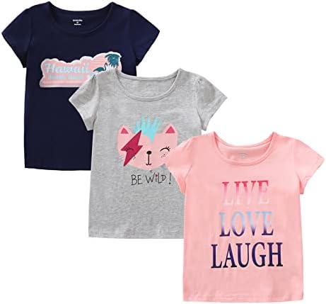 Glash Kids Girls Cotton Organic Cotton Tshirts 3-16 anos