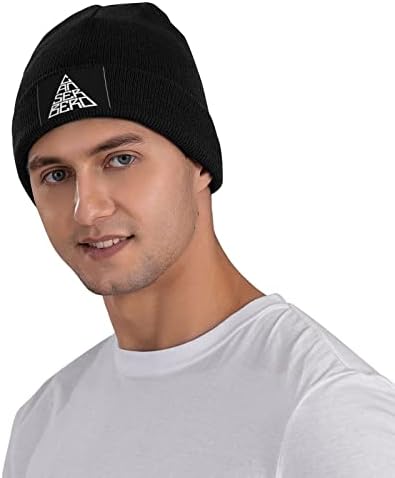 Canserbero Logo Knit Hat Winter Summer Warm Skull Cap para feminino e HAPELA MENIA BLACK BLACK