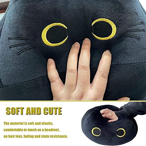 Taifctft Black Cat Plush Pillow Pillow, travesseiro de gato de gato de pelúcia macia de pelúcia, travesseiro de gato