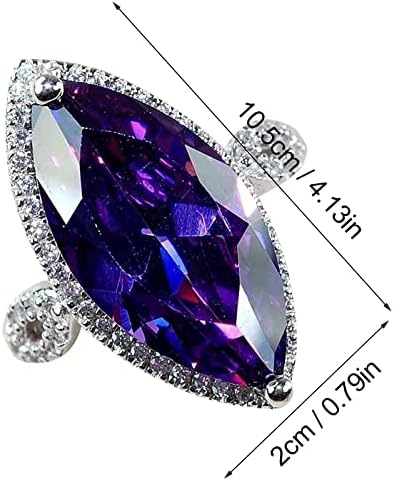Anéis de casamento e noivado Purple Zircon Anéis de zircão Rings Rings Jewelry Birthday Proposit