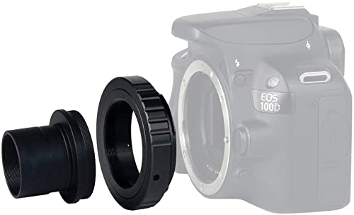 Adaptador de anel T2 T e adaptador T 1.25 '' Metal para todas as lentes EF padrão da Canon EOS e acessórios de astrofotografia de câmera telescópio