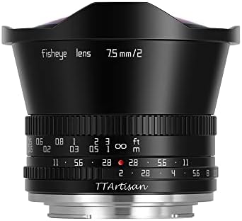 Ttartisan 7,5 mm f2.0 lente Fisheye com ângulo de visão de 180 ° Compatível com câmeras de montagem X Fujifilm como X-A1, X-A2, X-AT, X-M1, Xm2, X-T1, X-T2, X- T10, x-pro1, x-e1, x-e2