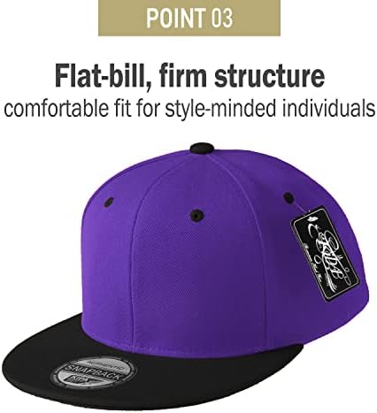 Hats de Bill Flat Bill Classic Plain Gear Classic para homens e mulheres Snapback Brim - Snap em branco Snap