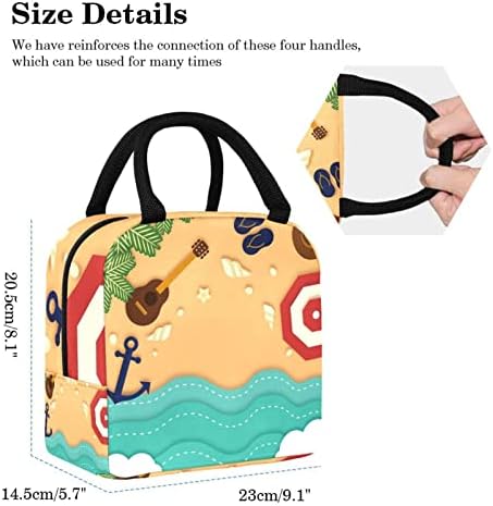 Elementos da praia Anchor Paint lanch saco de lancheira isolada saco de piquenique ao ar livre viagens de alimentos contêineres mais frios sacolas para homens mulheres mulheres