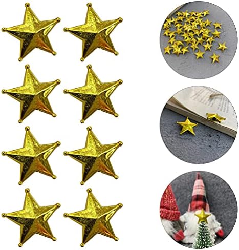 Ornamento de cupcake de nuobester 50pcs mini estrela de Natal Treeping Gold Star Treetop para pequena árvore de Natal