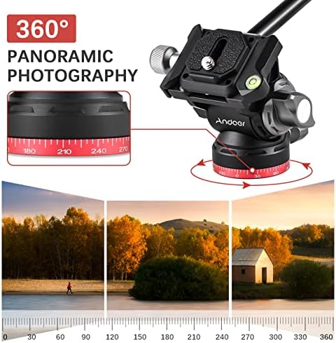 CAMNOON Compact Video Fluid Head Pan Tilt Tripod Head Head Panorama Ballhead Tripé Mount Aluminium Aluman Ligo