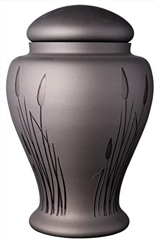 Urna memorial marrom para cinzas humanas - urna de cremação de vidro feita à mão - com motivo natural gravado - urna para cinzas de adultos ou animais de estimação - Brown - vol. 183 polegada cúbica