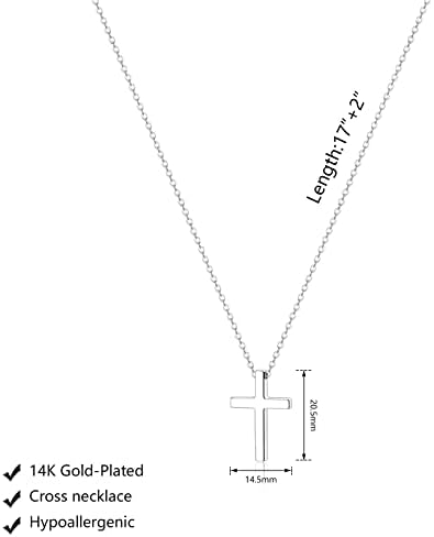 Luxval Cross Colar para mulheres 14k Gold/prata banhado minúsculo colar de pendente para mulheres colares cruzados em camadas simples para mulheres meninas