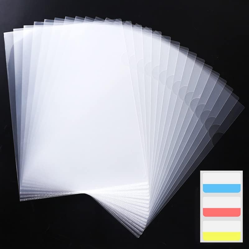 Documento de 100 pacote Pasta de plástico transparente Cópia Cópia segura Projeto Pocket Pocket Ltype Tamanho da letra A4 Pastas de mangas de papel em transparente com 30 peças