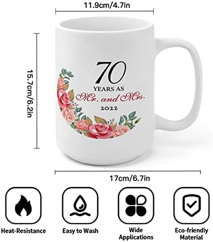 Caneca de cerâmica natal 70 anos como sr e sra. 2022 chá de chá xícara de chá feliz natal caneca maquete de caneca de caneca legal