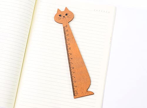 Kawaii Cartoon Cat Governante fofo woodewn réguas retas do escritório fornecem presente para crianças material escolar de papelaria 15 cm Design prático e durável.