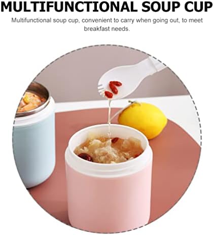 Canhão de café da manhã Copo de leite Drink Recipientes: Microondas Isolamento de sopa Isolamento de água garrafa de água Aço inoxidável Térmica Cup recipientes para o escritório da cozinha em casa