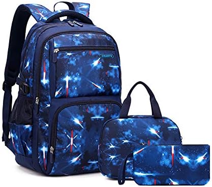 Mitowermi Backpacks Mochilas Primária Júnior High School Bag Bookbag 3 em 1 Casual Daypack Set Space Galaxy Impressão Mochila Durável