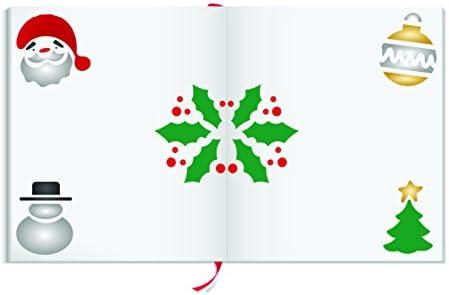 Projetos de natal estêncil, 4,5 x 4,5 polegadas - estênceis de cartão de Natal para crianças para modelo de pintura