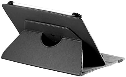Capa de capa dura de couro falso preto da Navitech com 360 suporte de rotação compatível com o tablet Avoca 7 polegada da Carphone Warehouse