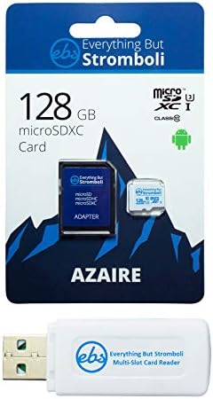 Tudo, menos Stromboli, 128 GB Azaire MicroSD para câmera de ação GoPro funciona com Hero 9 Black Classe 10 U3 UHS-1 SDXC Pacote