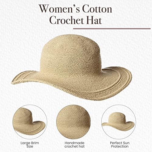 San Diego Hat Company Crochê de algodão feminino de 4 polegadas de lida com borda