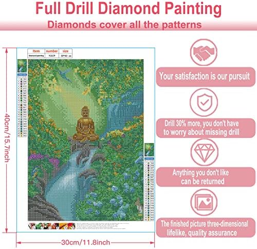 FEGAGA Buda Religion 5D Diamond Painting Kits para adultos Buda Buda Religion Kits de arte de diamante para adultos Decoração da casa da parede de arte Gem