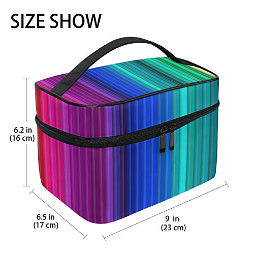 Listras coloridas portáteis Imprimir viagens Bolsa de maquiagem de bolsa de maquiagem de maquiagem Bolsa de higiene