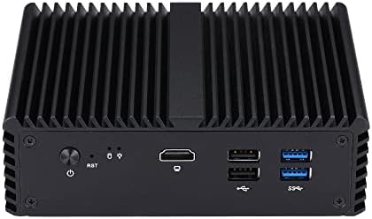 Inuomicro Mini PC sem fãs, Intel Celeron J4105 1,5 GHz, 5 LAN Mini Desktop Computer para construir roteador de firewall de