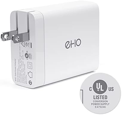 Carregador USB C, adaptador de energia USB-C 100W, carregador super rápido para Samsung, Gan III Compact e Charger Versátil dobrável,