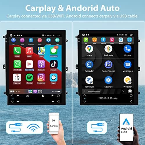 Rádio do carro para Ford Fiesta 2009-, tela de toque de 9,7 Android 11 Carplay CarPlay Android Auto Suporte Bluetooth Mirror