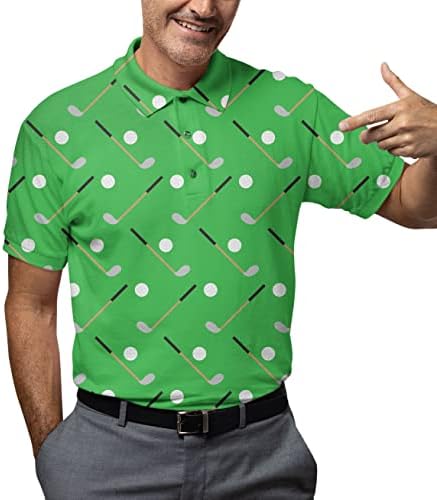 Camisas engraçadas de pólo de golfe para homens, camisas polo frias de manga curta para golfistas, camisas pólo havaianas
