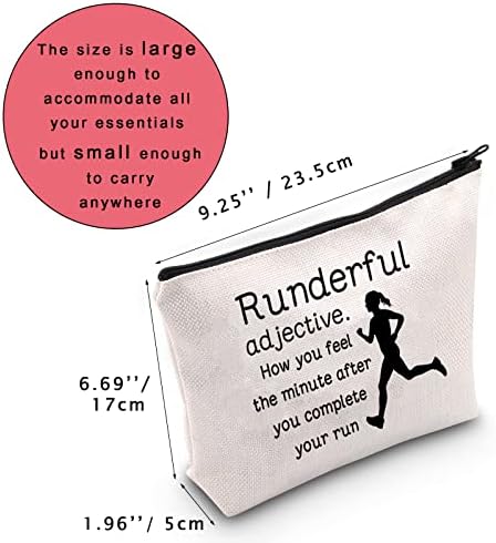 Jniap Running Cosmetic Bag Marathon Runner para mulheres Bolsa de maquiagem de cross country Running Lover Gift para sua bolsa de zíper em higiene pessoal de viagem