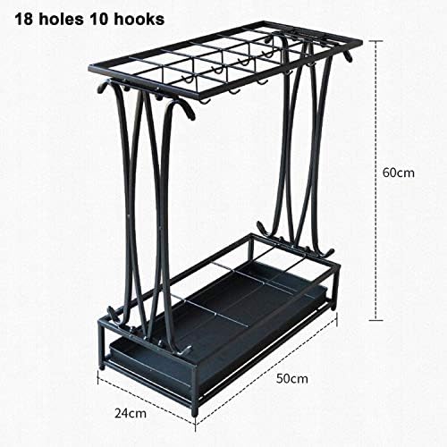 Fazrpip guarda -chuvas rack com gancho e bandeja de gotejamento, fácil de instalar, guarda -chuvas para o pátio do corredor do escritório em casa/24 * 50 * 60cm