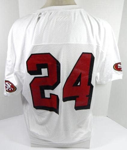 2002 San Francisco 49ers Mike Rumph 24 Jogo emitiu White Practice Jersey 7 - Jerseys de Jerseys usados ​​na NFL não